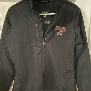 Antigua Black Jacket with South Carolina Gamecocks Logo